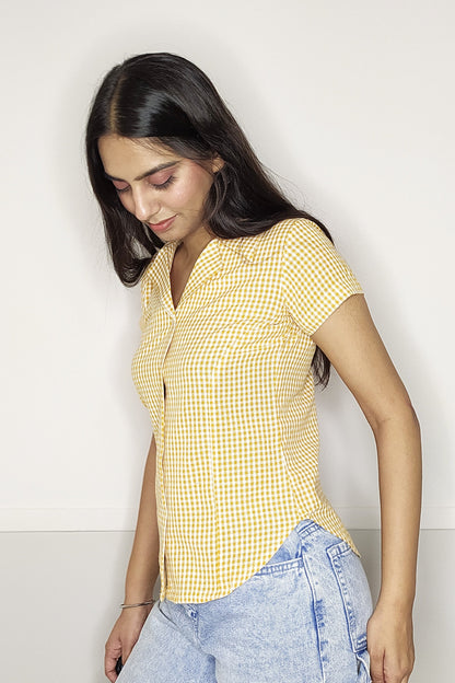 Daisy Gingham Fitted Shirt
