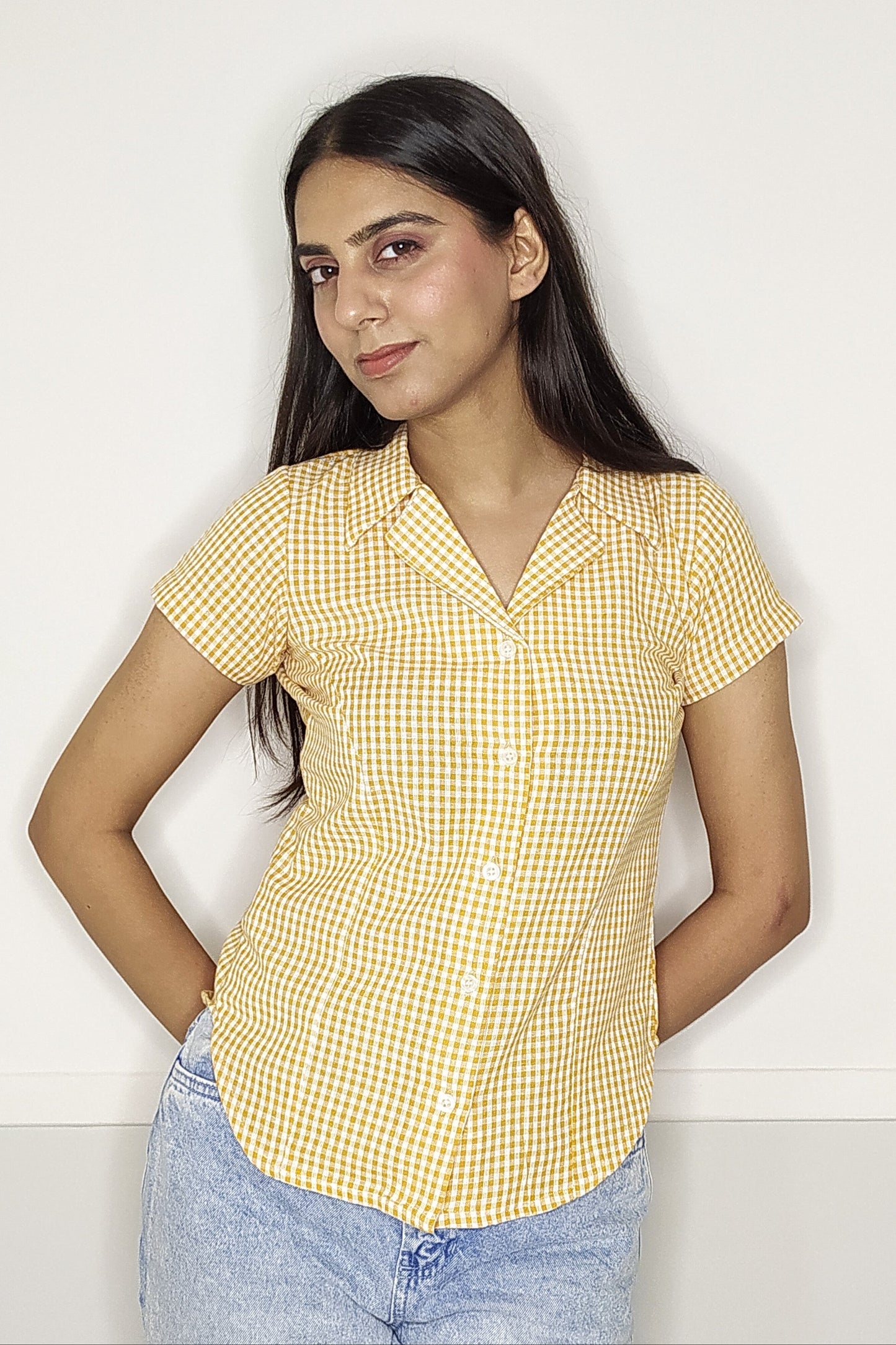 Daisy Gingham Fitted Shirt